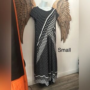 Polka Dot Midi Dress - Black and White